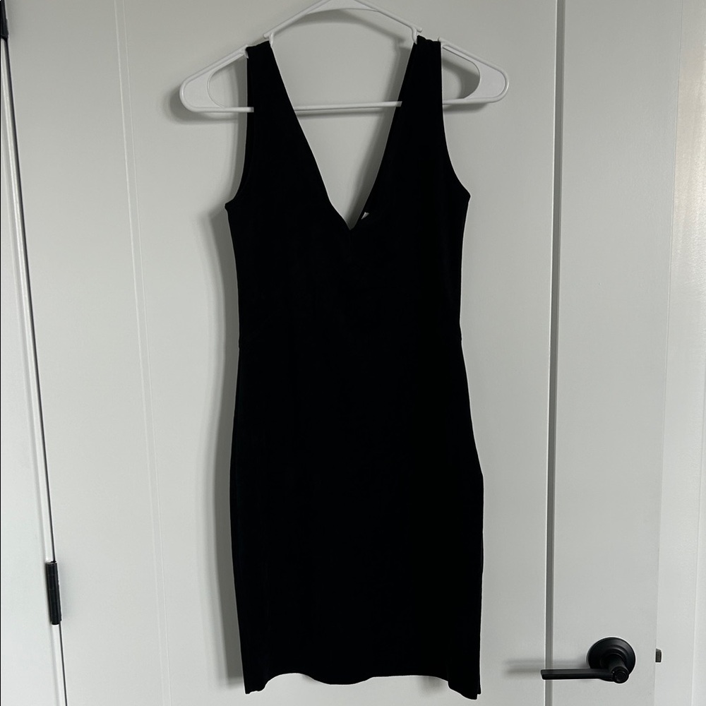Aritzia Wilfred Black Suede Dress